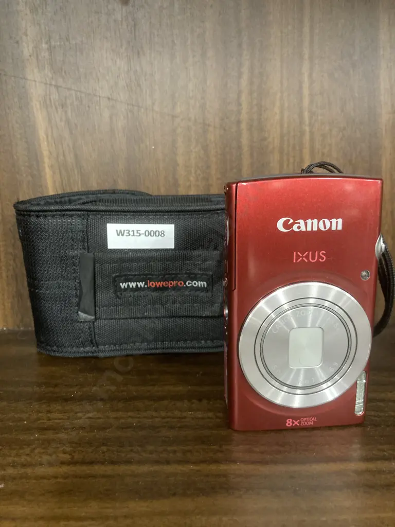 Red Canon Ixus Digital Camera With Lowepro Case, 8x Optical Zoom, Needs a Charger Image 1++