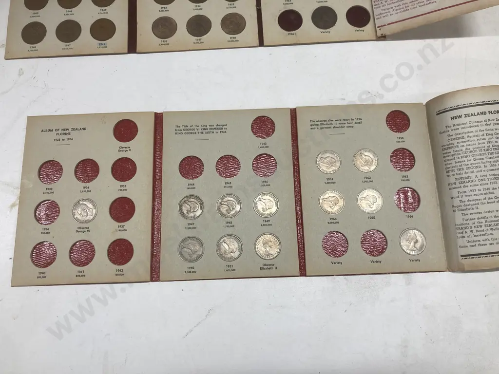 NZ Pennies By John Bertrand, 30 Coins, NZ Florins By John Bertrand,12 Coins (Both Incomplete), First Day Covers In Album Image 1++