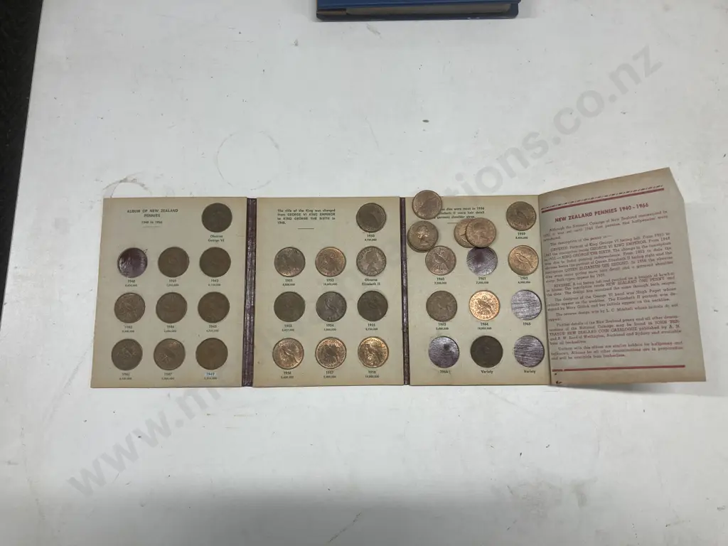 NZ Pennies By John Bertrand, 30 Coins, NZ Florins By John Bertrand,12 Coins (Both Incomplete), First Day Covers In Album Image 1++