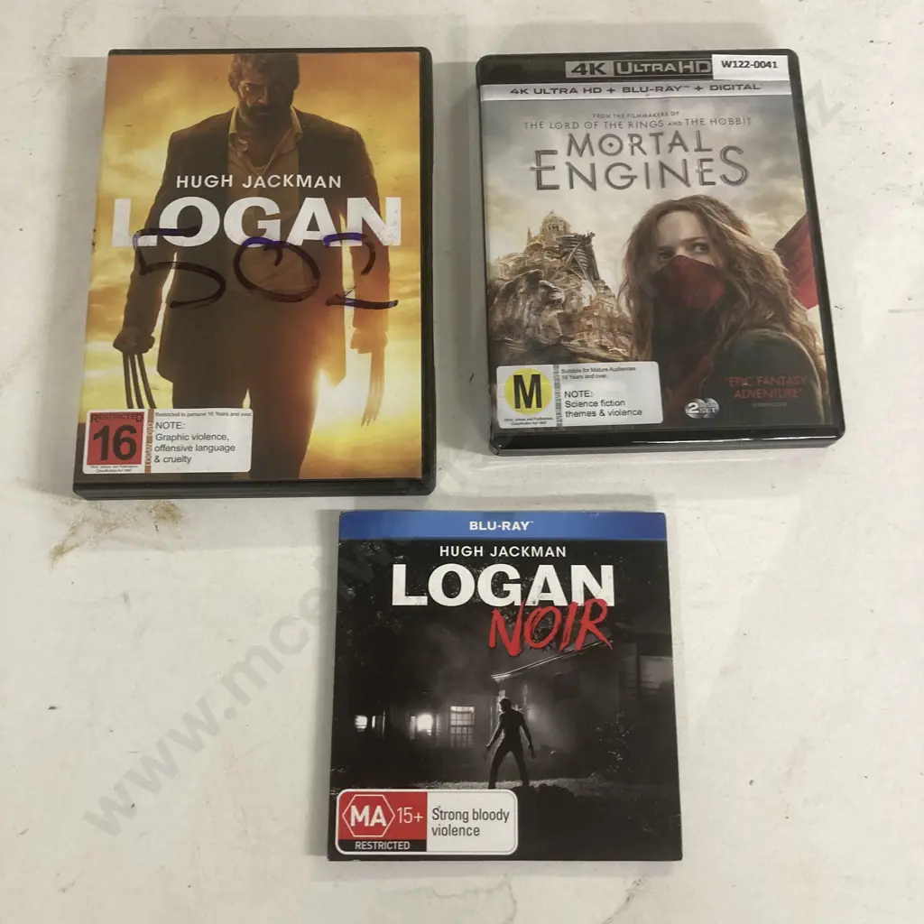4K UltraHD  Mortal Engines, Logan Noir Blu-Ray & Logan DVD Image 1++