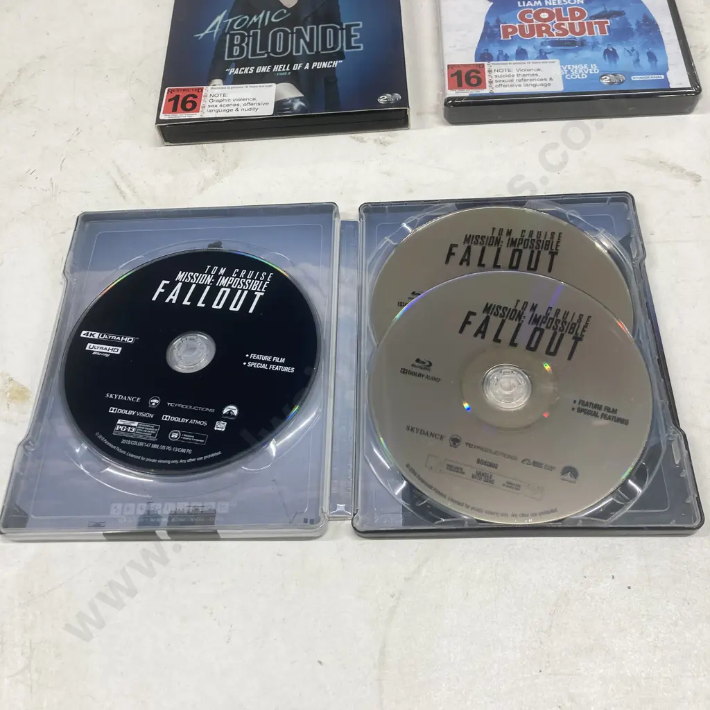 4K UltraHD & Blu-Ray x 3, MI Fallout Collectable Steelbook, Cold Pursuit (Sealed), Atomic Blonde Image 1++