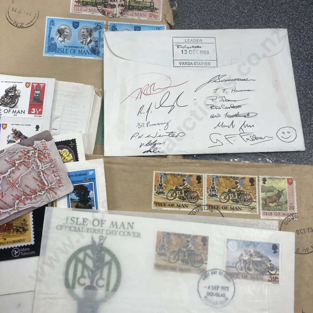 Isle Of Man First Day Covers & Phone Cards, NZ Post First Day Covers, Vanda Station Letter, Etc Image 1++