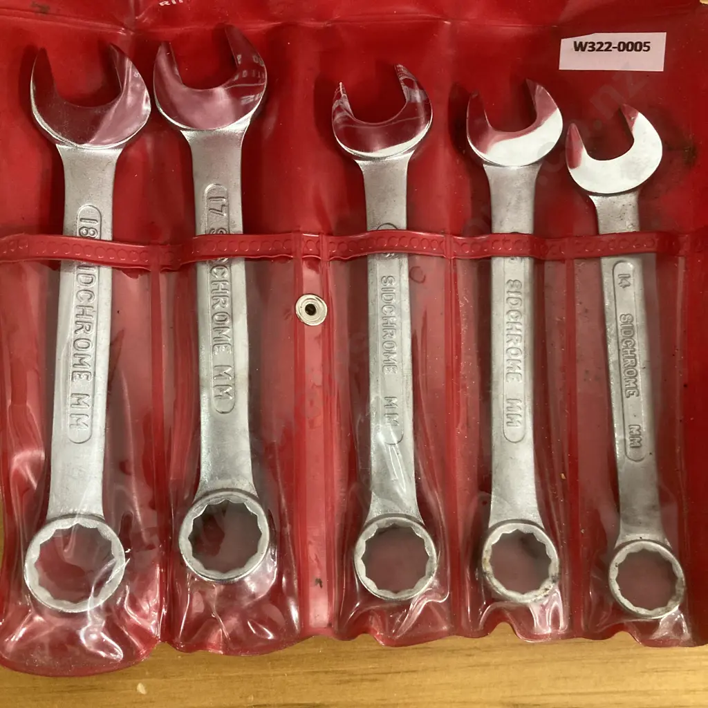 Sidchrome 5Pce. Ring & Open End Spanner Set, 14, 15, 16, 17, 18mm Image 1++