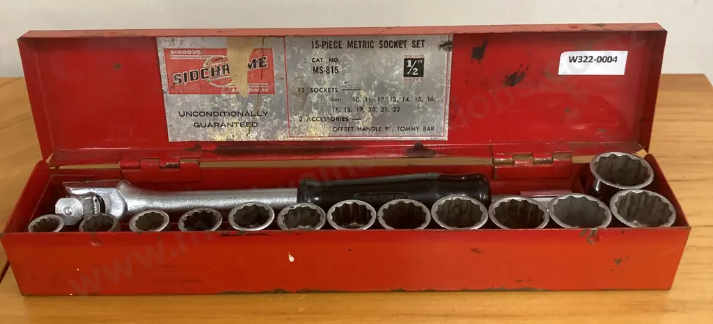 Vintage Sidchrome MS-815 15-Piece Metric Socket Set With A Socket Reducer Image 1++
