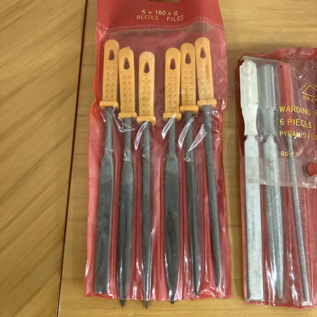 10Pce 4 x 160 x 10 Riffler Needle File Set, 6Pce Warding File Set, 6Pce Needle Files Set 5 x 180 x 6 Image 1++