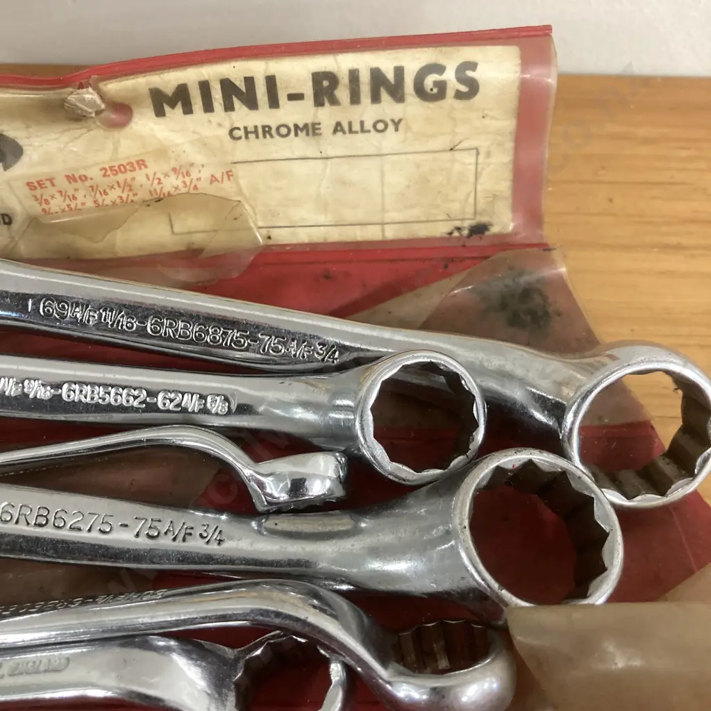 Vintage Britool England Mini-Rings 6Pce Set No2503R (A/F) With Pouch Image 1++