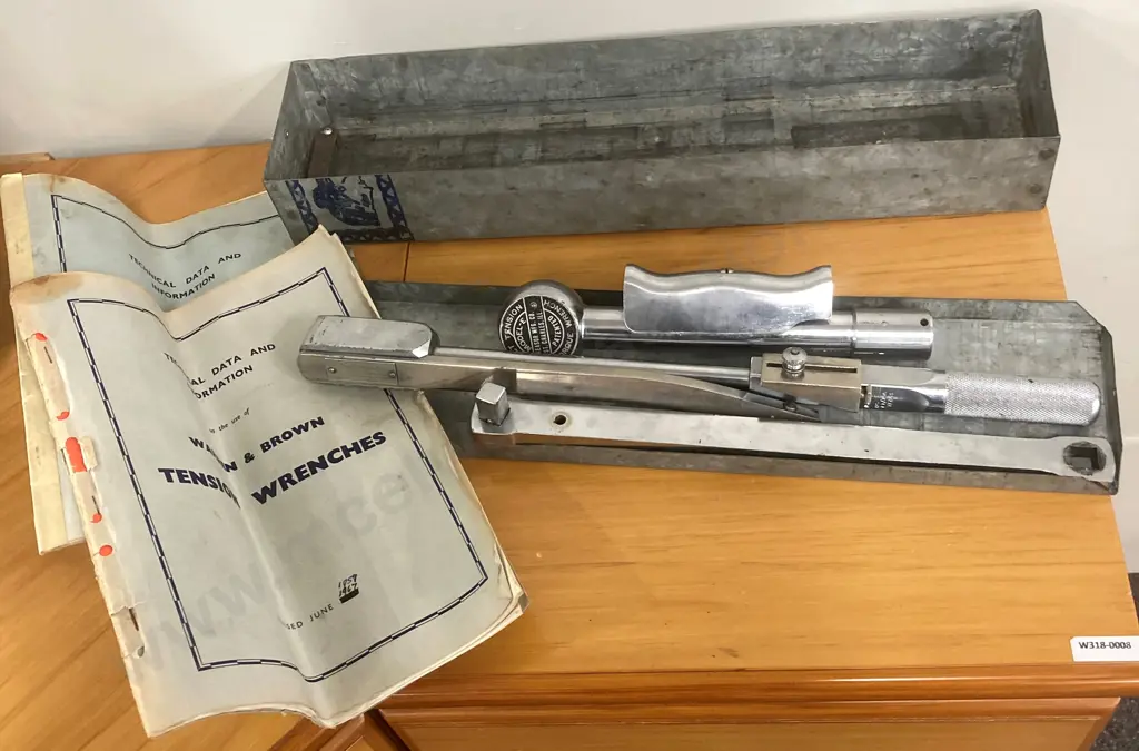 Warren & Brown Dual Signal Tension Wrench, 1959, 1967 Manuals, Reasor (USA) Model-E Exact Tension Torque Wrench Etc Image 1++