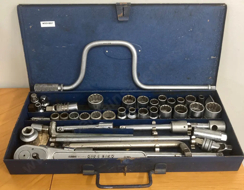 Vintage King Dick Socket Set Steel Case With Assorted King Dick, Sidchrome Etc Sockets Image 1++