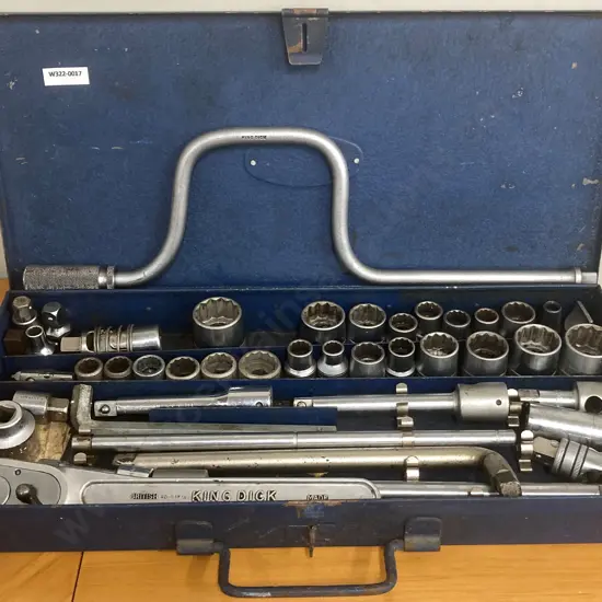 Vintage King Dick Socket Set Steel Case With Assorted King Dick, Sidchrome Etc Sockets