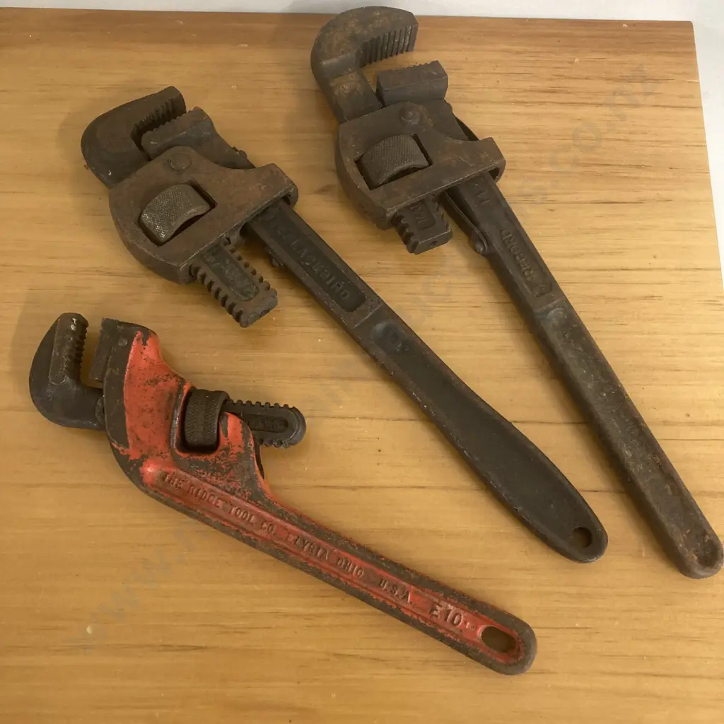 Vintage Blackbird, Record & Ridgid Pipe Wrenchs Image 1++
