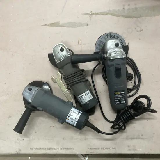 Lot of Three Angle Grinders
