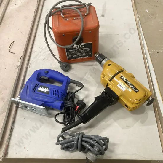Millers Falls 1/2" Electric Drill (4125A), XU1 Jigsaw, STZ New Zealand Isolating Transformer