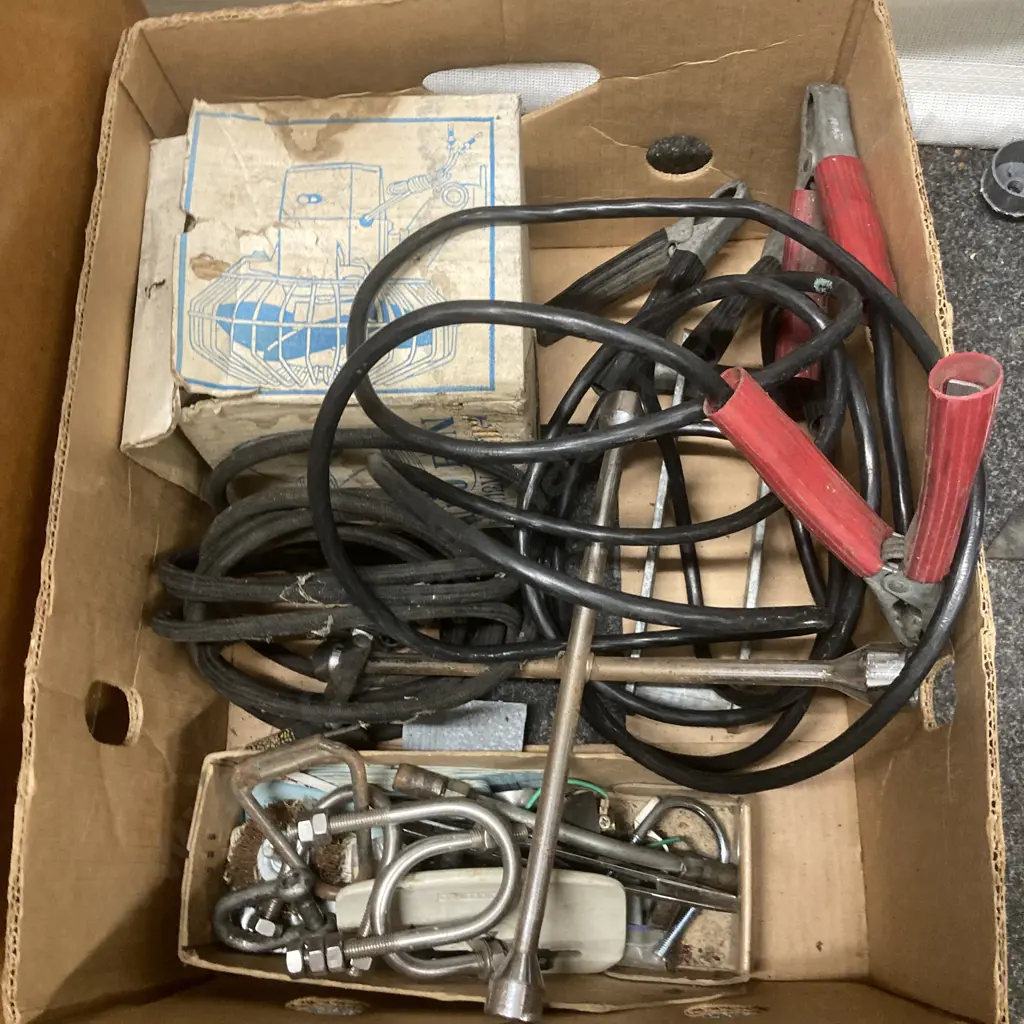 Box Lot 12V 6" Fan, Jumper Leads, Stainless U Bolts, Etc Image 1++