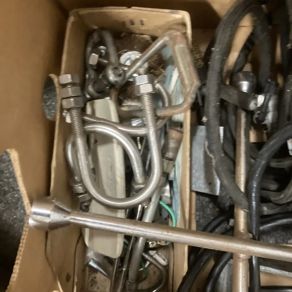 Box Lot 12V 6" Fan, Jumper Leads, Stainless U Bolts, Etc Image 1++