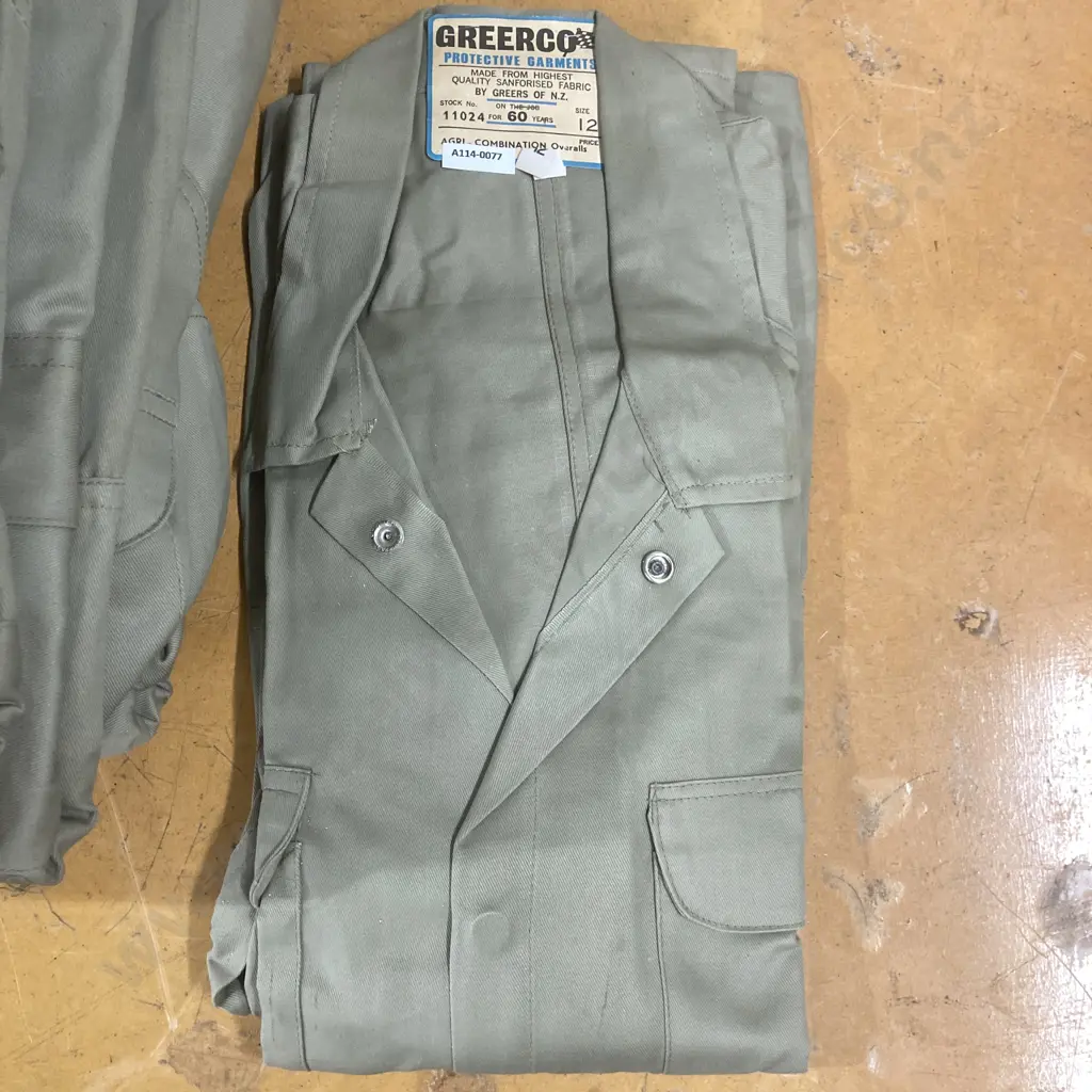 Eight x Sz12 Greerco (NZ Made) Agri-Combination Dome Front Overalls Image 1++