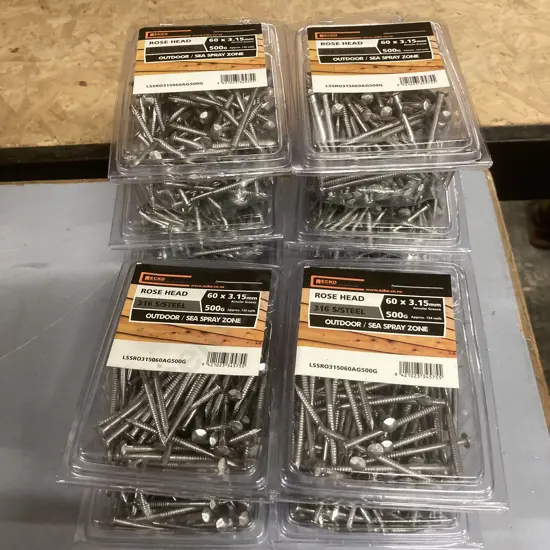 Ecko Rose Head 316 S/Steel Nails (5Kg) 60 x 3.15mm 10 x 500g Packs, Outdoor / Sea Spray