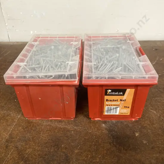 Timbalok Bracket Nail Galvanised 75x3.15mm, 2 x 5Kg Containers