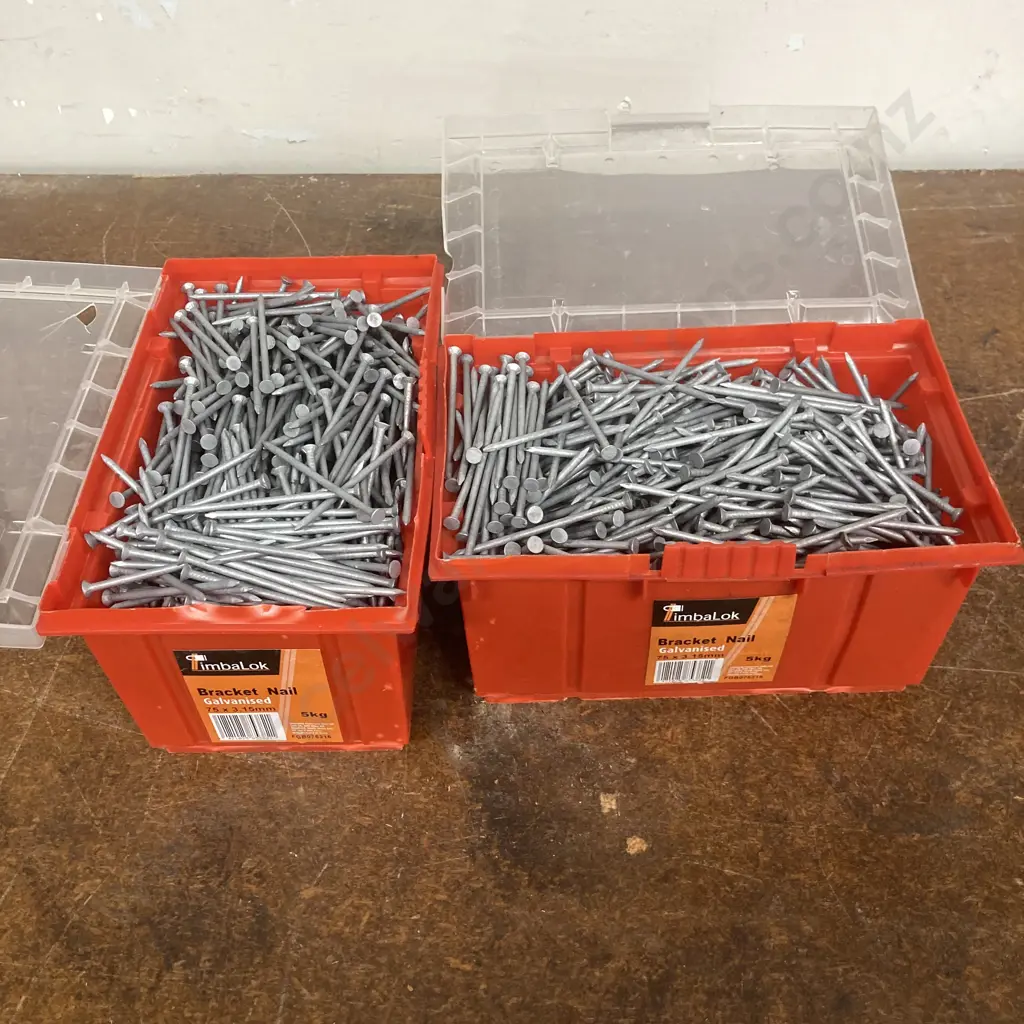 Timbalok Bracket Nail Galvanised 75x3.15mm, 2 x 5Kg Containers Image 1++