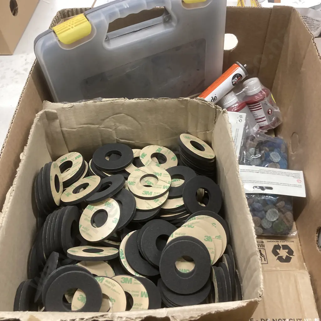 Box Lot Craftright 13Pce MFT Accessory Set, 3M Adhesive Black Foam Rings (Dia58mm), Paslode Gas, Glass Nuggets Etc Image 1++