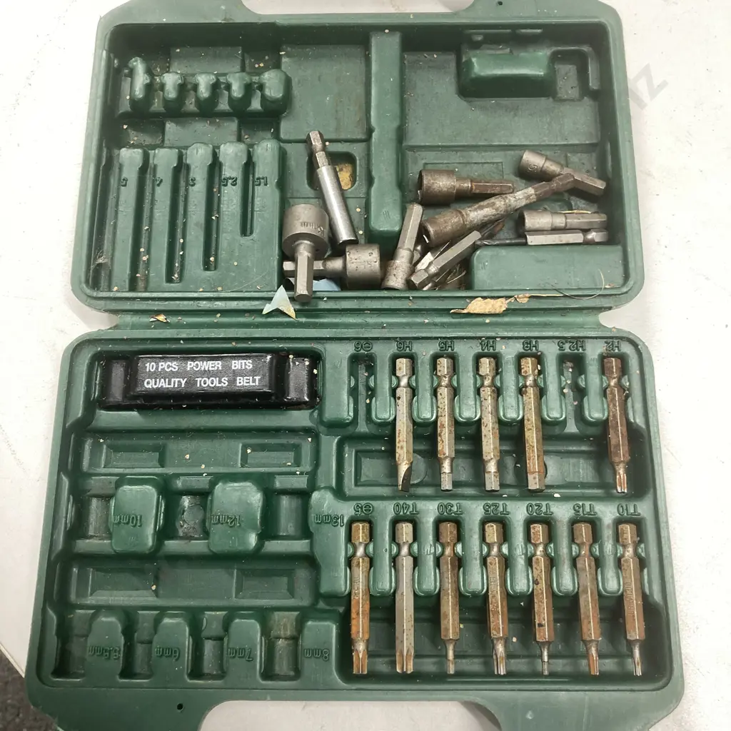Box Lot Powerbuilt Steering Wheel Kit, Windscreen Removal Tool, Spanners, Drill Bits, Vice Grips, Screwdrivers Tools Etc Image 1++