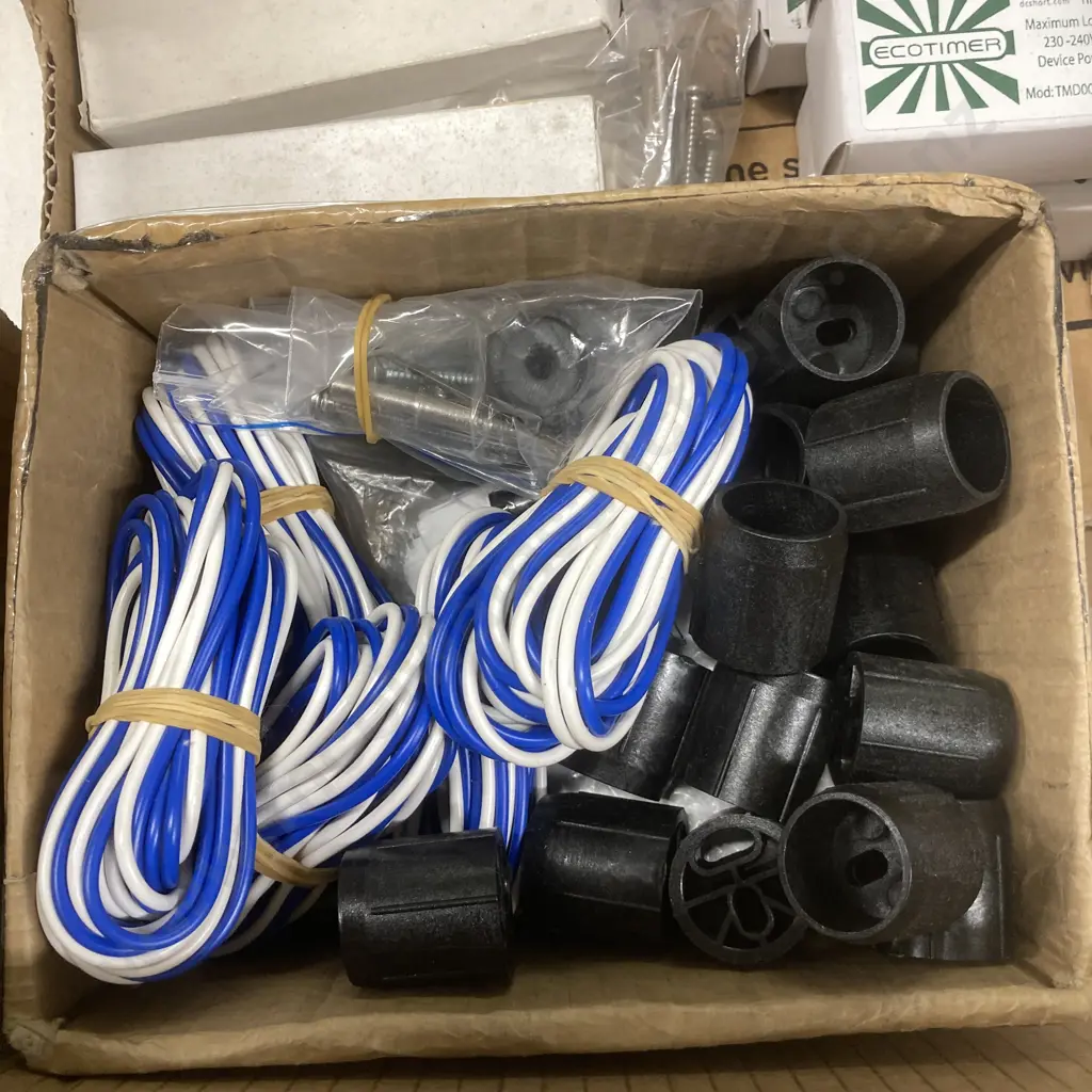 Box Lot Electrical Sundries, Assorted EcoTimer Transformers, Heated Towel Rail Timer - Dimmers Etc Image 1++