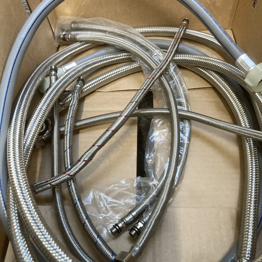 Box Lot Assorted Stainless Braided Flexible Hoses, 10 Bar Rubber Hose Etc Image 1++