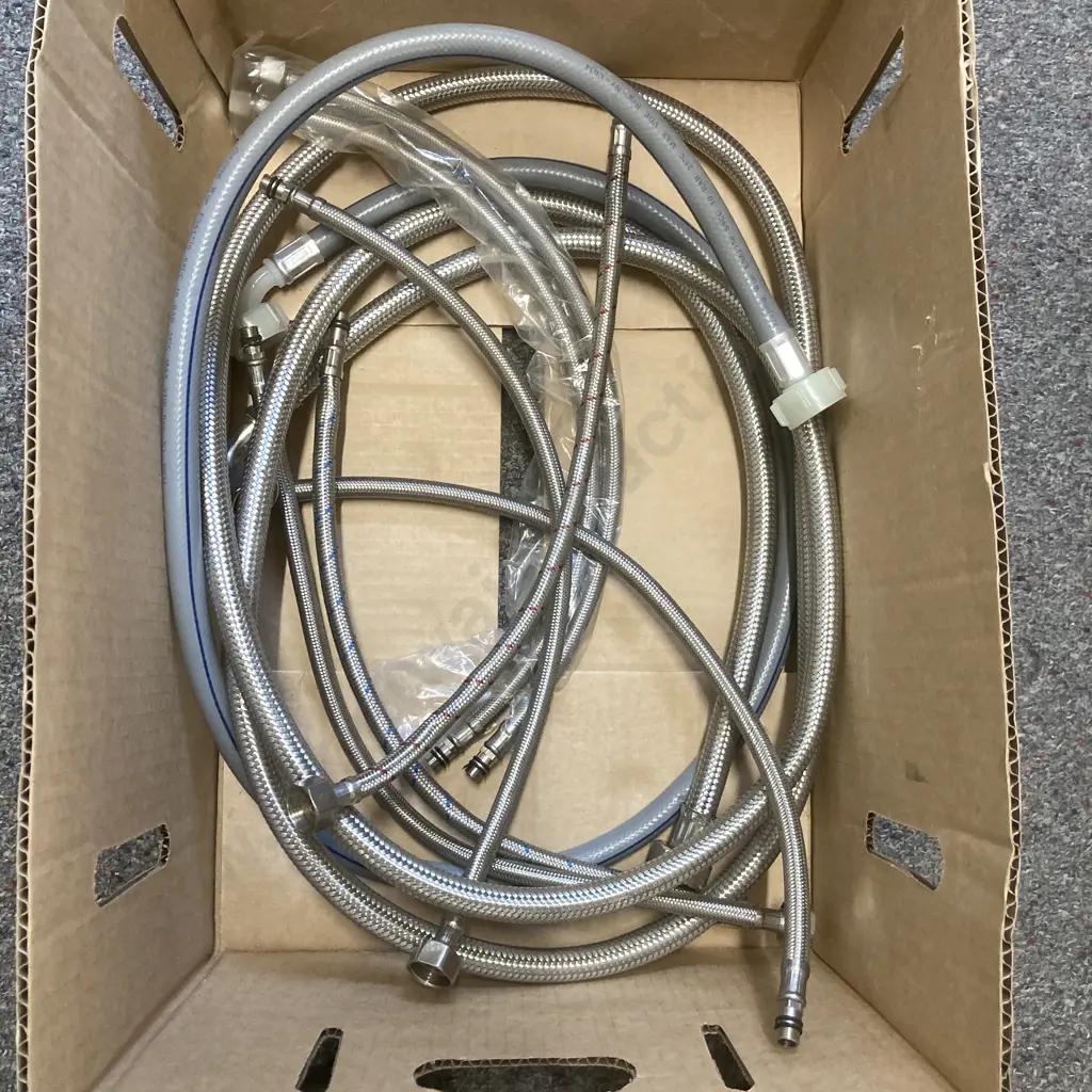 Box Lot Assorted Stainless Braided Flexible Hoses, 10 Bar Rubber Hose Etc Image 1++