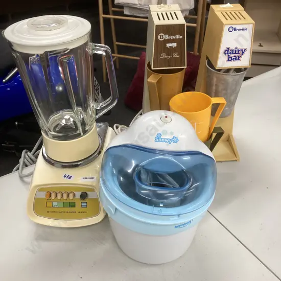 Hitachi Super Blender VA-300, Breville Dairy Bar Milkshake Machines & Cups & Snowy Frozen Dessert Maker