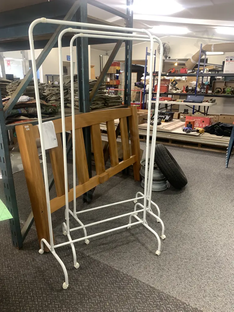 Mobile White Dress Racks x3 H161cm, W78cm. Image 1++