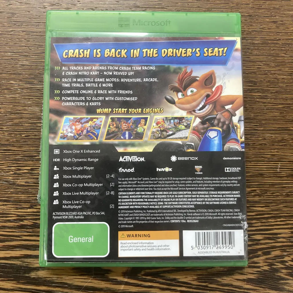 Xbox One Crash Bandicoot CTR Nitro Fuelled (Never Played) Image 1++
