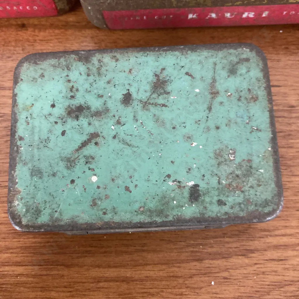 Vintage Kauri Fine Cut Virginia Tobacco Tins x 6, Small Green Tin, Matinee Filter Tipped Container Image 1++