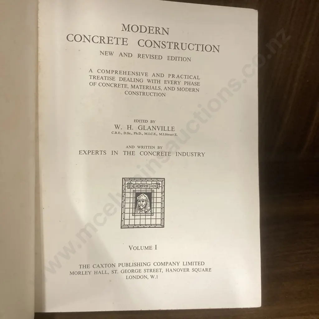 Vintage 1950s Modern Concrete Construction - WH Glanville (Ed), Four Volume Set In VG Order, Caxton Publishing Image 1++