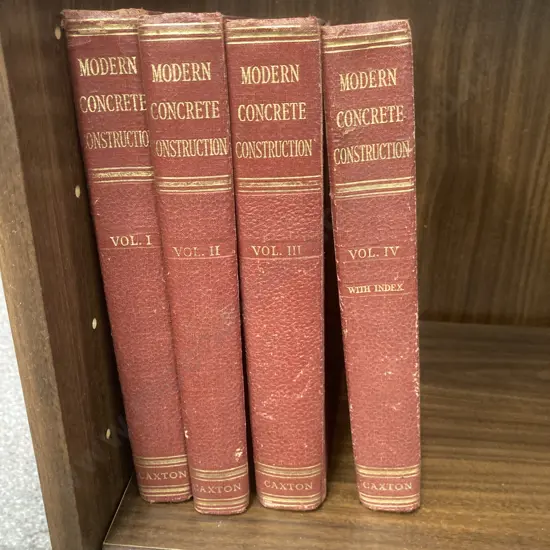 Vintage 1950s Modern Concrete Construction - WH Glanville (Ed), Four Volume Set In VG Order, Caxton Publishing