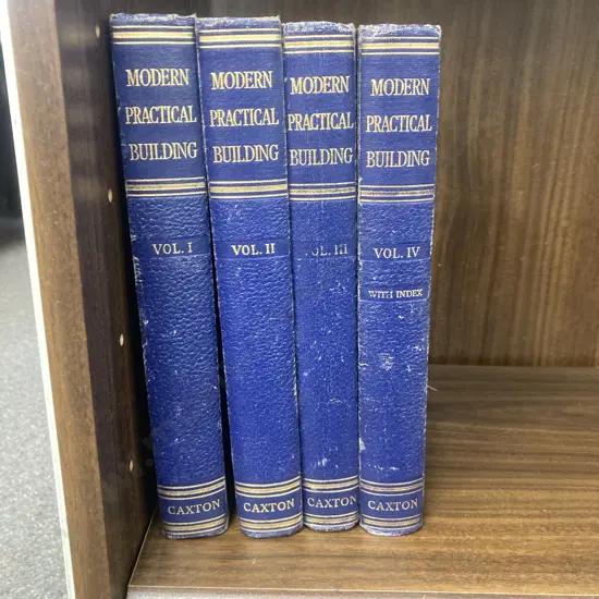 Vintage 1950s Modern Practical Building By Harry Newbold, Four Volume Set In VG Order, Caxton Publishing