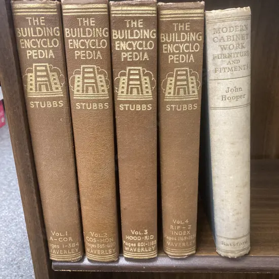 Vintage Stubbs The Building Encyclopedia  Four Volume Set & John Hooper Modern Cabinet Work Furniture & Fitments