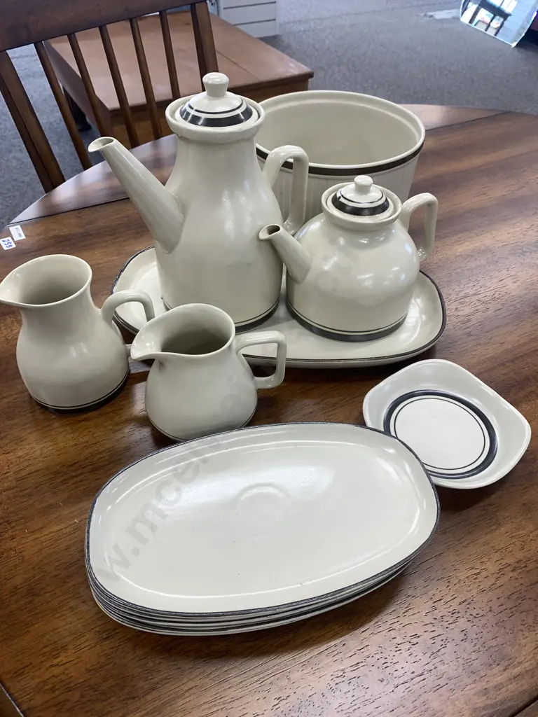 Assortment Of Richmond New Zealand Pottery Including Coffee Pot,Teapot,Creamers Etc Image 1++