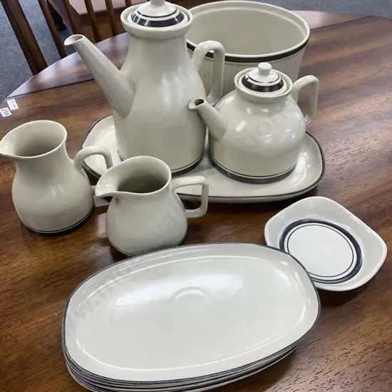 Assortment Of Richmond New Zealand Pottery Including Coffee Pot,Teapot,Creamers Etc