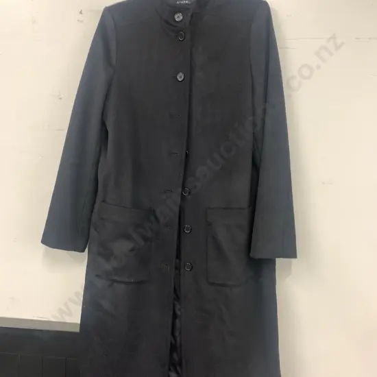 'Storm' Black Woollen Winter Coat Size 14