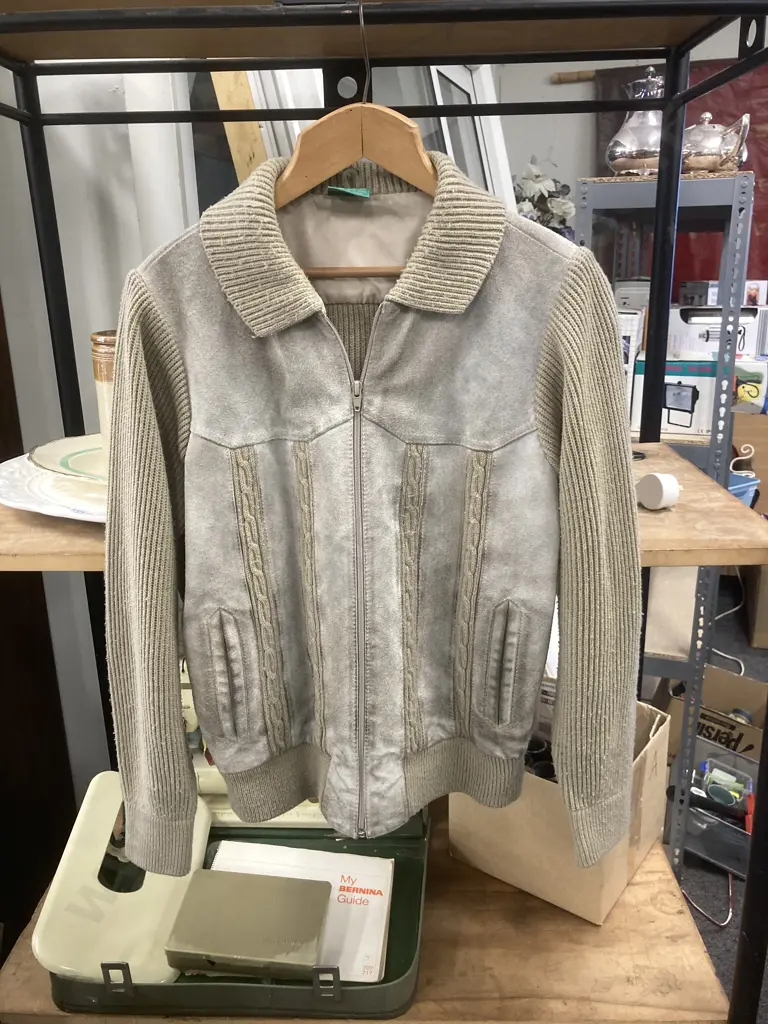 Vintage Retro Canda Suede & Knitted Jacket Image 1++
