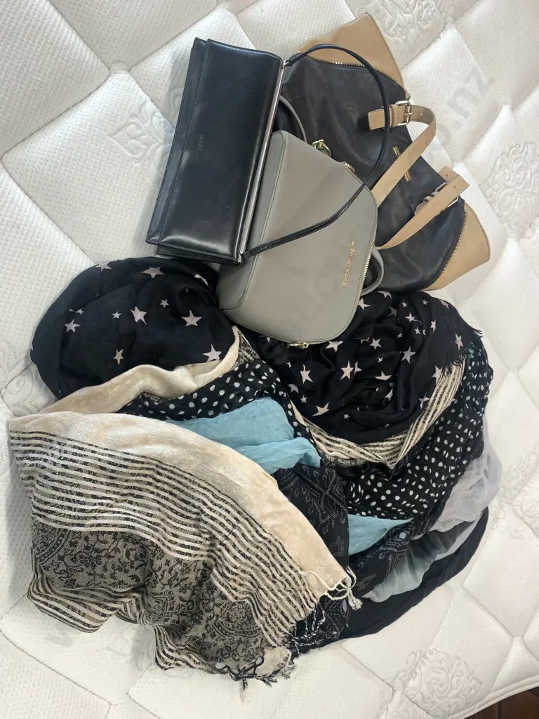 Assortment Of Scarves And Handbags Including Collette Image 1++