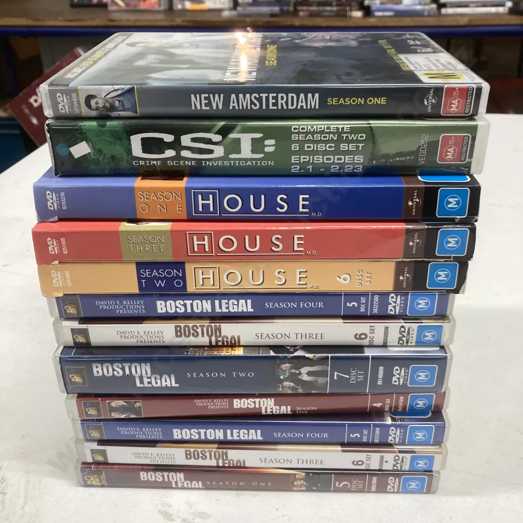 DVDs x 12, Assorted Boston Legal, House, New Amsterdam & CSI Image 1++