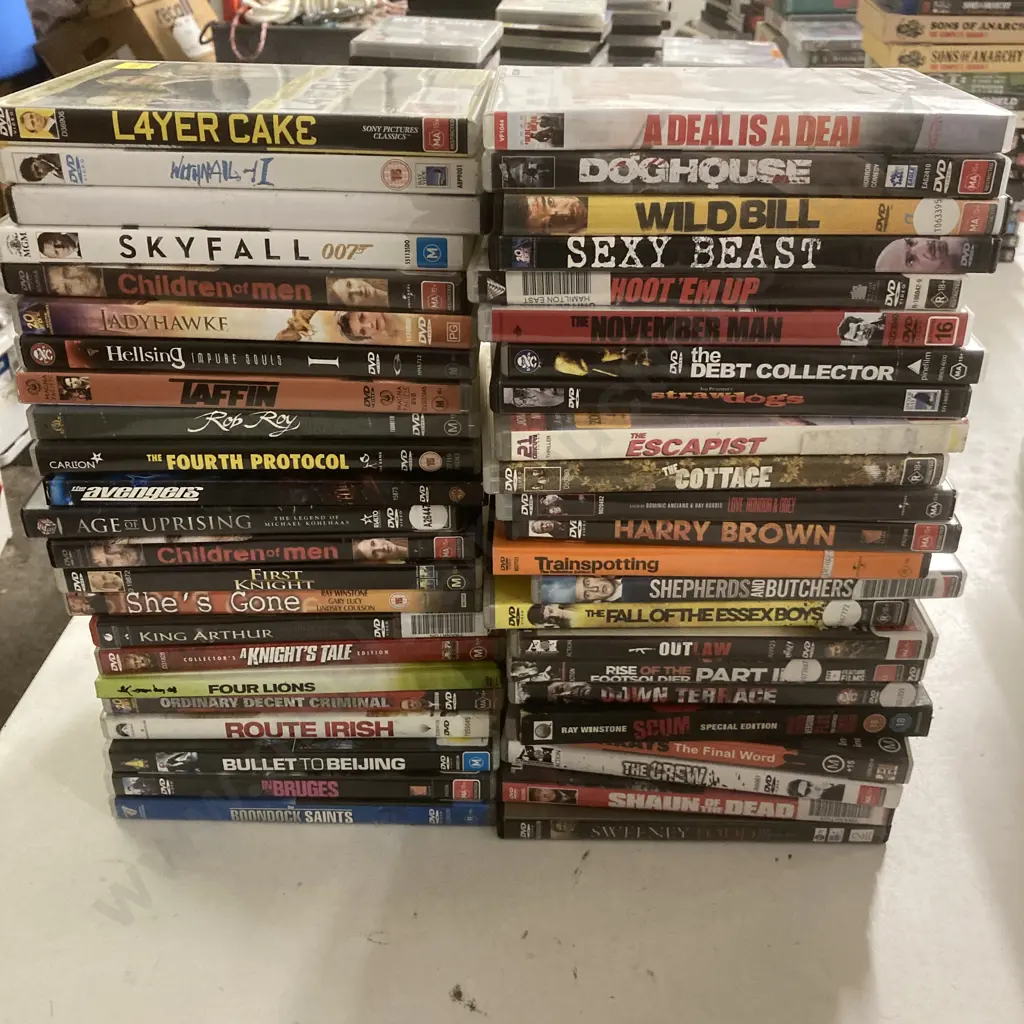 Lot of 46 DVDs, Scum, Essex Boys, Four Lions, Harry Brown, Boondock Saints Etc Image 1++