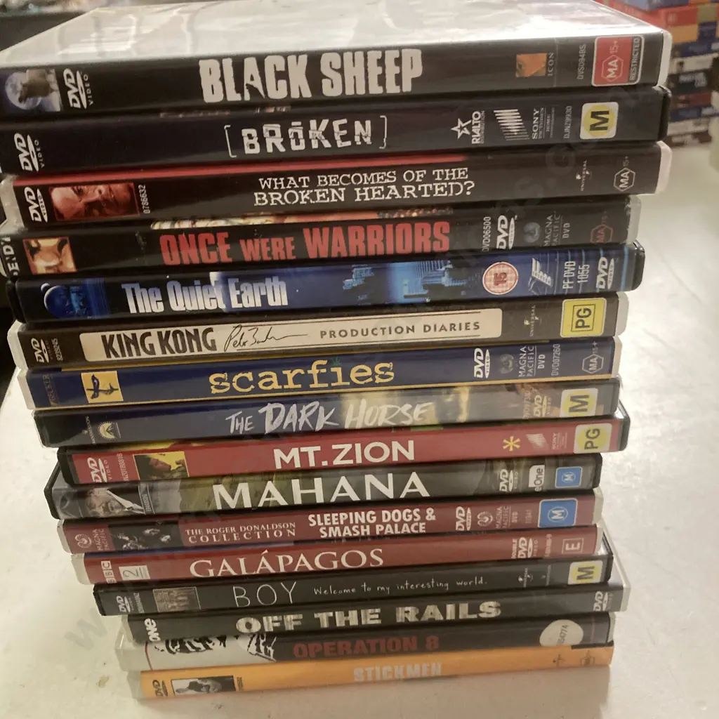 Lot of 16 DVDs, Black Sheep, Broken, Scarfies, Quiet Earth, Mahana, Stickmen, Mt Zion Etc Image 1++