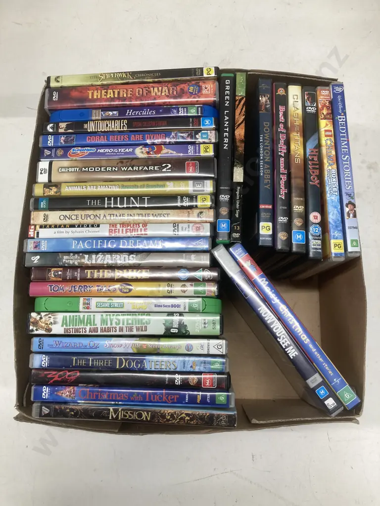 Box Lot of DVDs, Downtown Abbey, Maisy, 300, Hercules Etc Image 1++