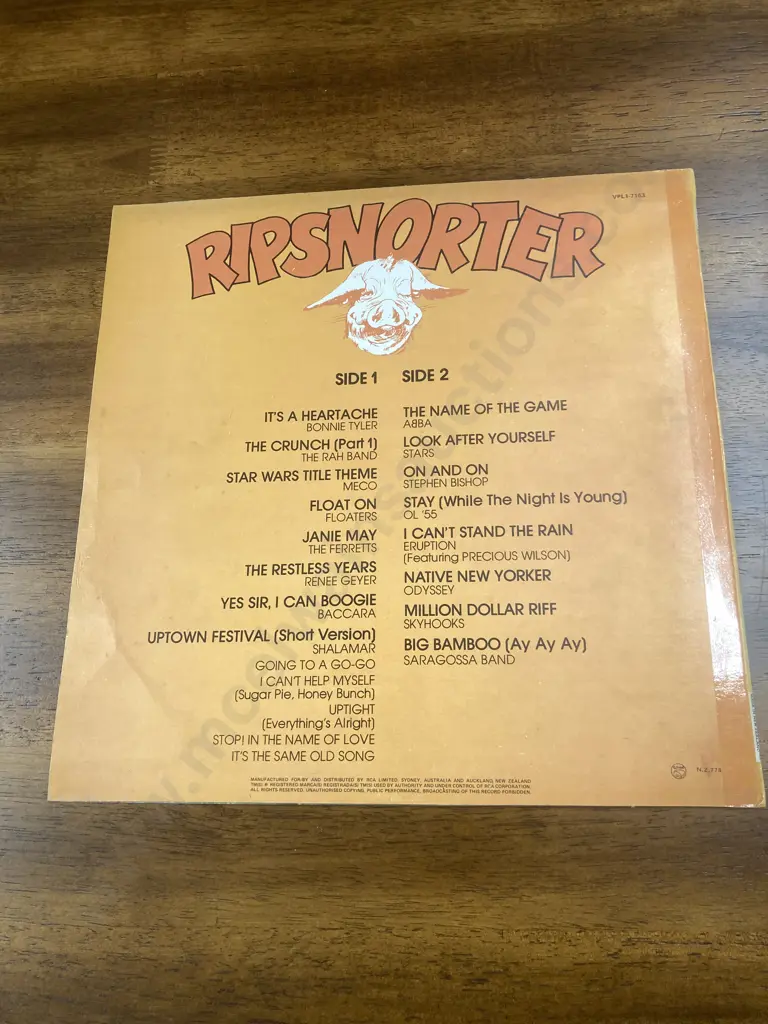 RIPSNORTER Vinyl LP 1st Edition Original 1978 Australian Pressed, SP 201, Released On The RCA Label Image 1++