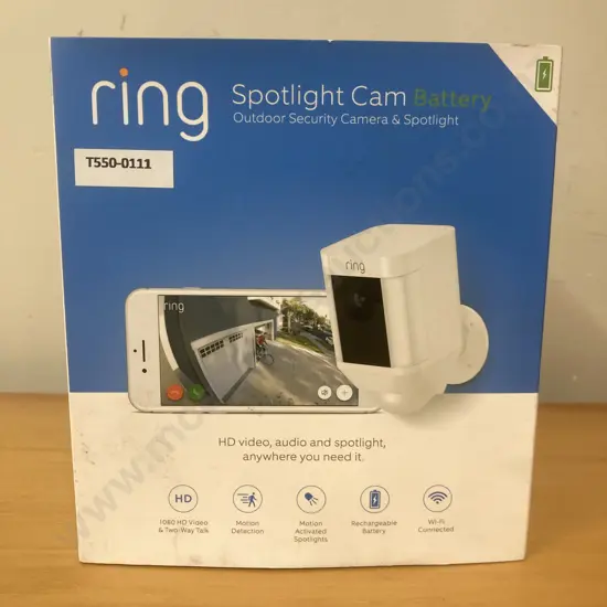 Ring Spotlight Cam, Rechargeable Battery Powered Outdoor Security Camera & Spotlight