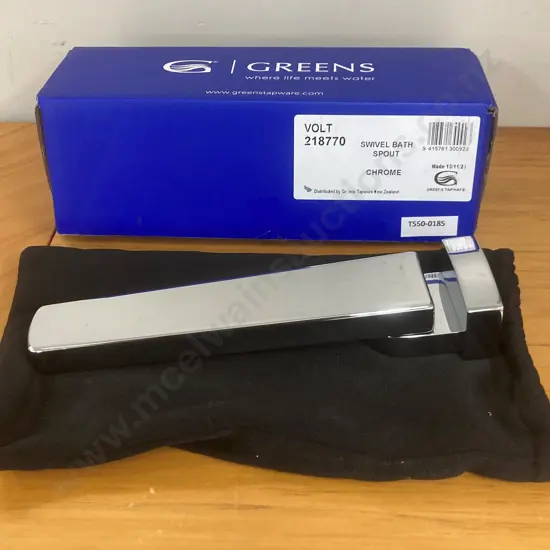 New Greens Tapware Volt Swivel Bath Spout 210mm Chrome