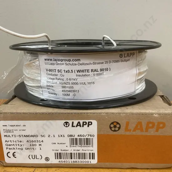 LAPP Multi-Standard SC 2.1 1X1 DBU 450/750 - 100M & LAPP V-90HT SC 1xx0.5 (White RAL 9010) - 100M