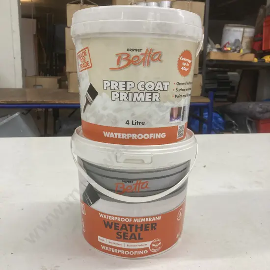 Gripset Betta 1 x 4 Litre Prep Coat Primer & 1 x 4 Litre Weather Seal