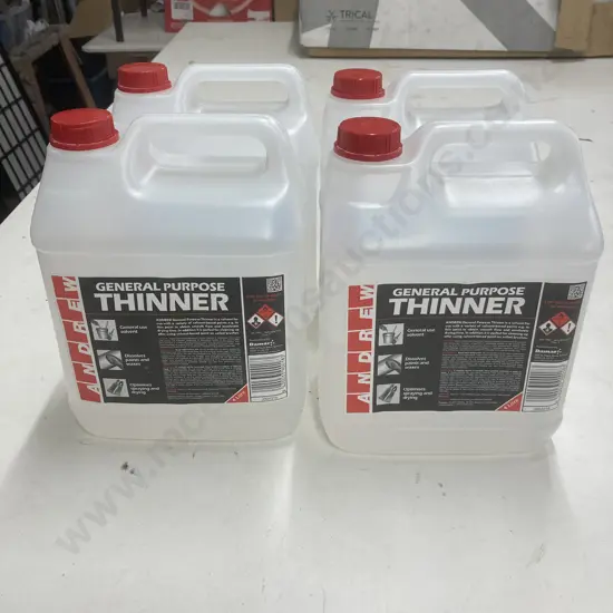 Lot of 4 x 4 Litre Andrew General Purpose Thinner